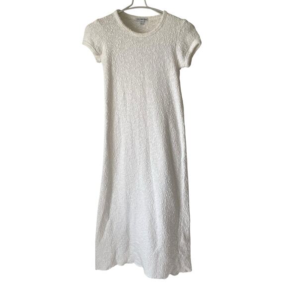 James Perse Standard White Cotton Dress Round Neck Short Sleeve Mid Thigh Size 0 - Picture 1 of 4